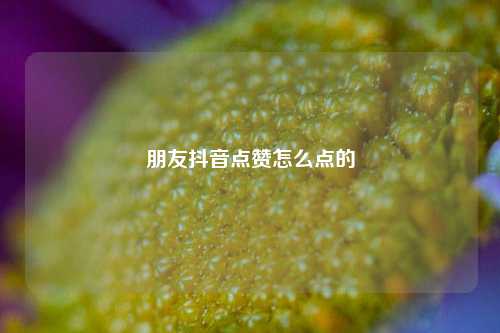 朋友抖音点赞怎么点的