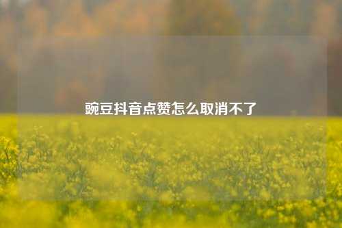 豌豆抖音点赞怎么取消不了