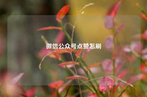 微信公众号点赞怎刷